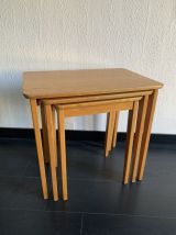 Tables gigognes vintage 1960 table basse d'appoint bois clai