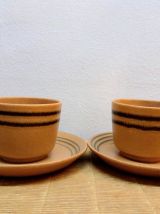 Tasses et vase Sarreguemines modèle Chaumière 