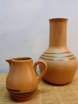 Tasses et vase Sarreguemines modèle Chaumière 