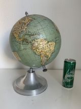 Globe terrestre Taride aluminium  vintage 1940 - 37 cm