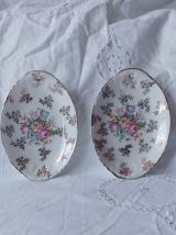 Duo des petites assiettes en fine porcelaine anglaise