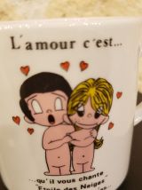 4 tasses "L'amour c'est" années 70