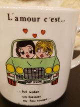 4 tasses "L'amour c'est" années 70