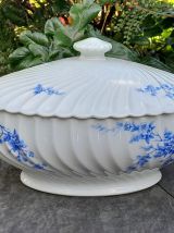 HAVILAND Limoges porcelaine soupière décor de cerisier bleu