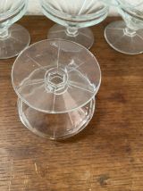 5 coupelles vintage en verre transparent.