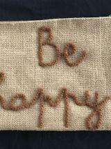 Trousse ou pochette jute Be happy