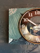 Horloge vintage pendule murale silencieuse Bleu rose