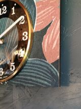 Horloge vintage pendule murale silencieuse Bleu rose