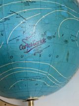 Globe terrestre tripode doré Taride Paris France vintage 197