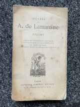 Livre ancien des œuvres de Lamartine de 1823