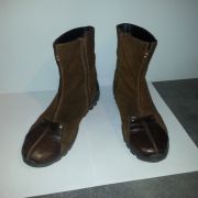 Bottines en daim et cuir