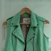 Veste simili cuir vert anis American Rag