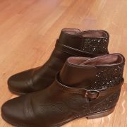 Bottines André cuir & paillettes 40