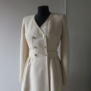 SUBLIME Manteau/Robe en tweed beige CHANEL VINTAGE