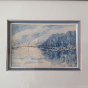 Aquarelle "au bord du lac"