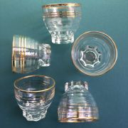 Lot de 5 verres à liseré doré vintage