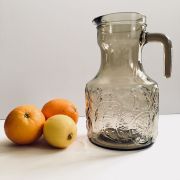 Grande et belle carafe en verre fumé Vintage