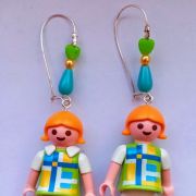 Boucles d'oreilles Playmobil/argenté/blanc/jaune/bleu/vert