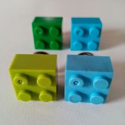 Pin's Lego, lot de 4 en vert et bleu, pour cravate, veste