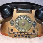 Téléphone de collection en cuivre laiton et bakélite