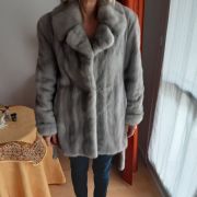 Manteau vison gris