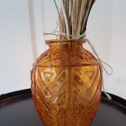 Vase en verre craquelé couleur caramel