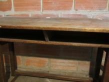 bureau écolier ancien en bois de chêne