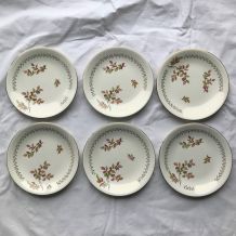 Série de 4 assiettes vintage - en porcelaine - de Gien 