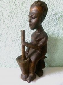 statuette femme africaine, bois 