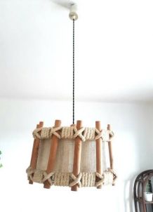 Suspension scandinave corde et tissu, vers 1970 