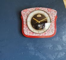 Horloge formica vintage pendule silencieuse FFR Morbier