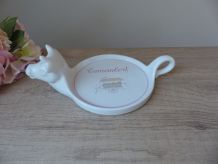 Vintage Plat à camembert en porcelaine Revol avec tête de va