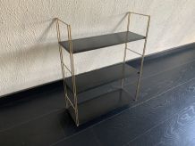 Etagère vintage 1960 String murale noir doré - 58 x 49 cm