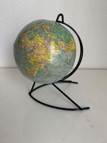 Globe vintage 1960 terrestre Girard Barrère - 23 cm