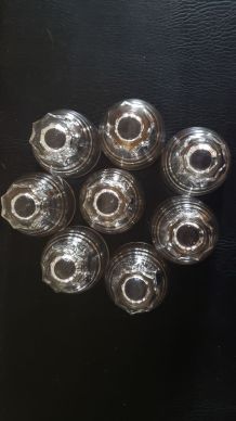 8 verres vintage pied étoile liseré doré