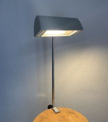 Lampe vintage 1980 médicale gris ciment et chromée - 50 cm