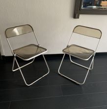 2 chaises Plia par Giancarlo Piretti pour Castelli vintage 1