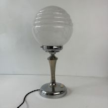 ANCIENNE LAMPE A POSER VERRE DE CLICHY VINTAGE