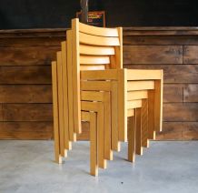 Lot de 5 chaises en bois Baumann.