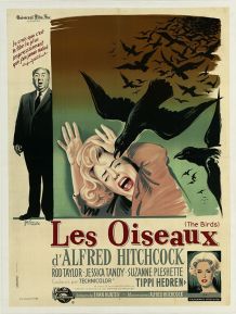 Affiche cinéma Les Oiseaux Alfred Hitchcock