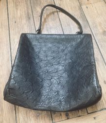 Sac vintage 1960 en cuir d’autruche 