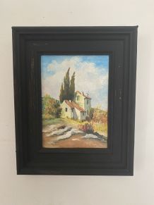 Petite peinture sur panneau"maisonnettes à Martigues"