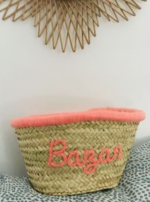 Panier ou corbeille "Bazar" corail