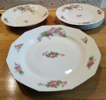 Ensemble d'Assiettes et Plat en Porcelaine de Limoges