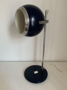 Grande lampe vintage 1960 eyeball bleu marine - 44 cm