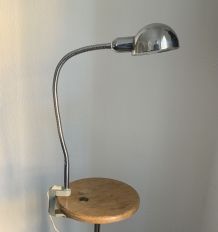 Lampe vintage 1950 à étau industrielle chromée Jumo 215 - 55