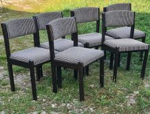 Chaises Baumann vintage des années 60 tapissées. Ensemble de