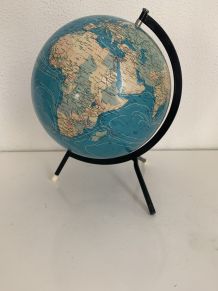 Globe vintage 1976 terrestre tripode Taride - 27 cm