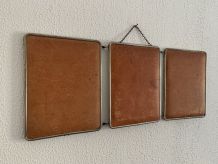 Miroir vintage 1960 triptyque barbier coiffeur citrouille - 