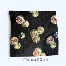 Foulard à motifs japonais en soie vintage 